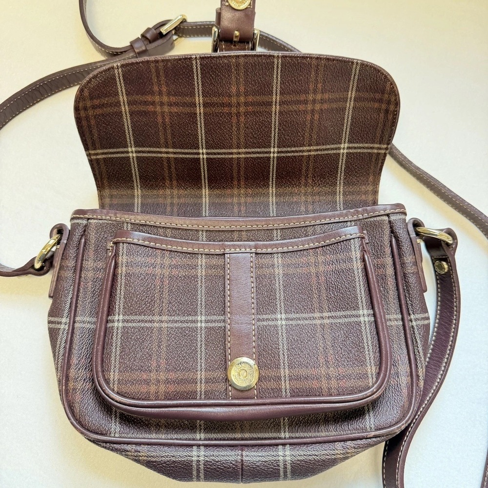 Bean Pole Vintage Y2K Preppy Plaid Saddle Bag Crossbody Purse Korean - Picture 11 of 16
